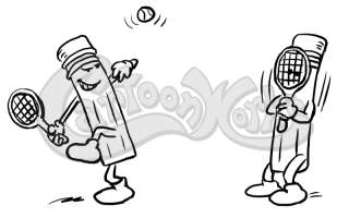 Pencils Playing Tennis