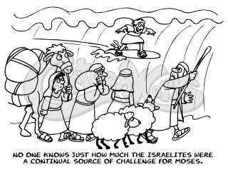 Moses Leading The Israelites And A Guy Surfing